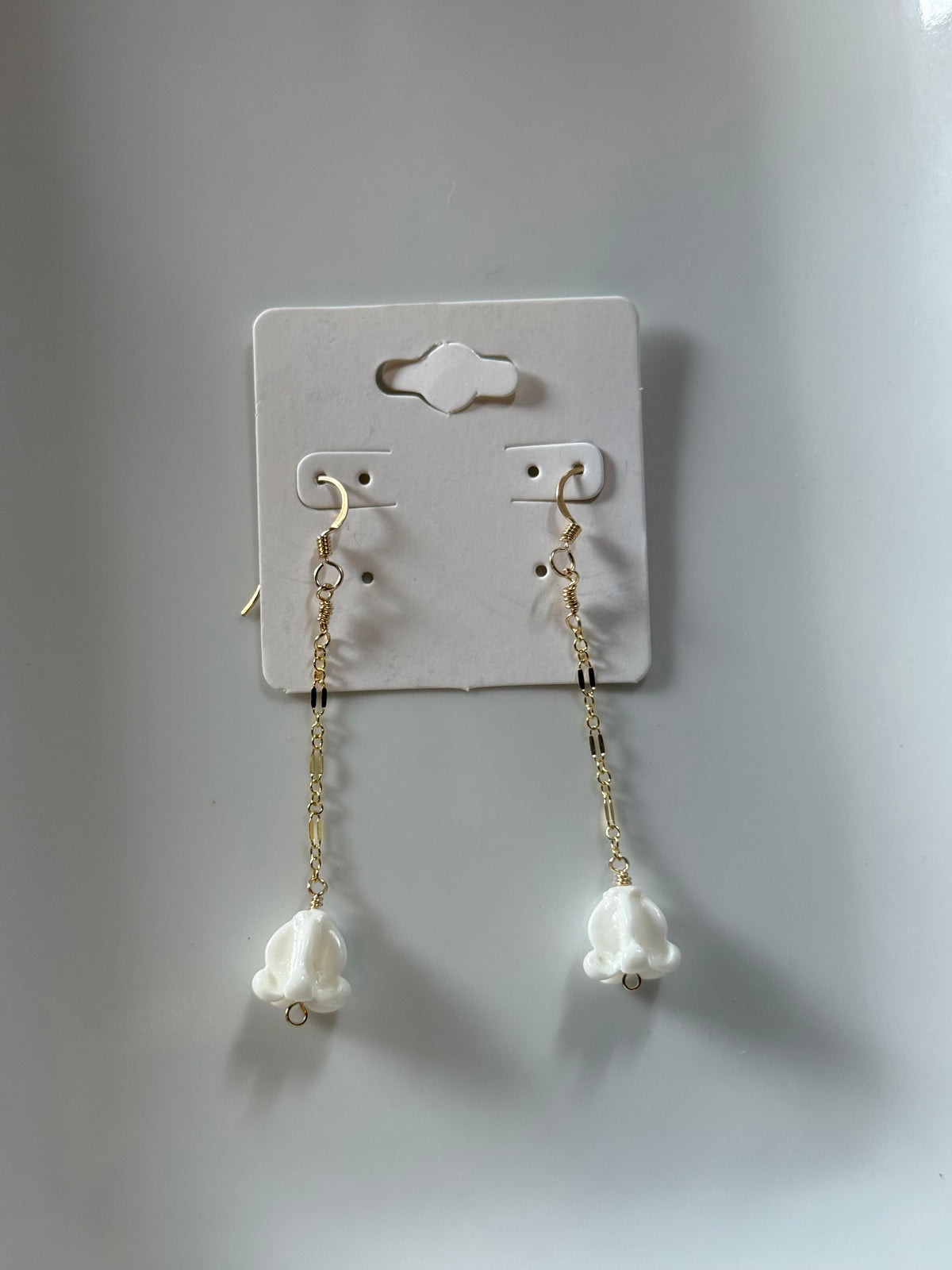 Crown flower drop earrings