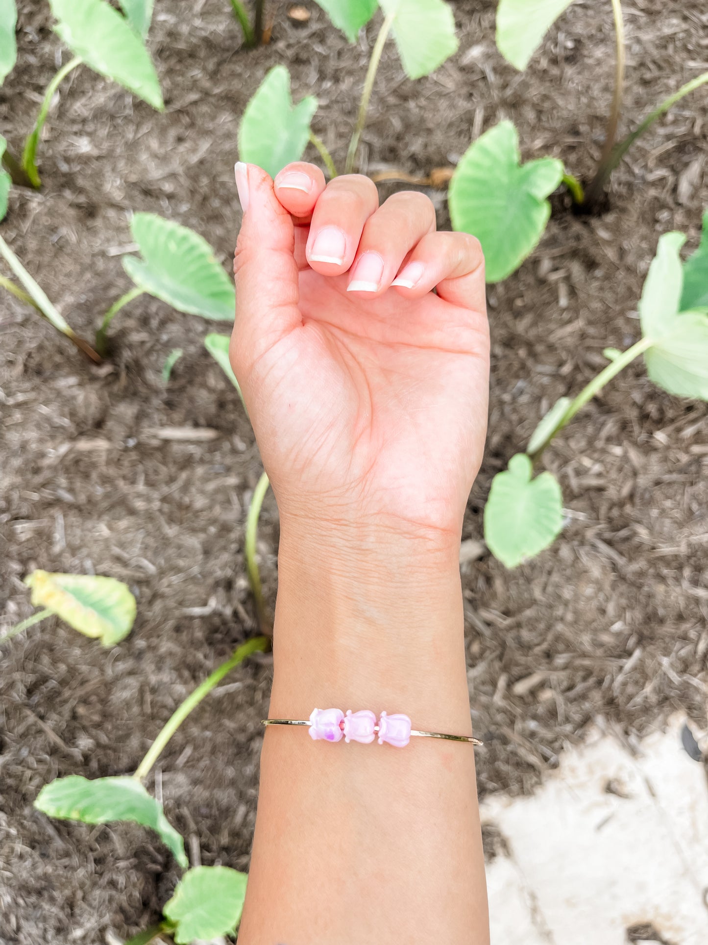 Adult Pua Kalaunu "crown flower" Bangle