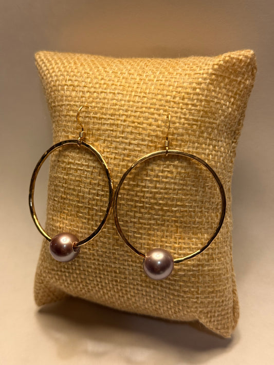 Edison pearl hoops