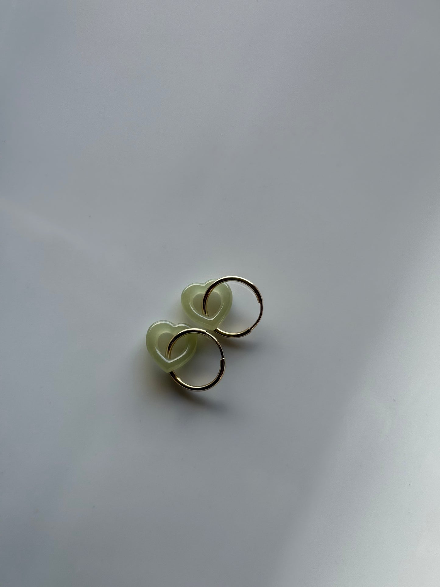 Mini Jade heart earrings