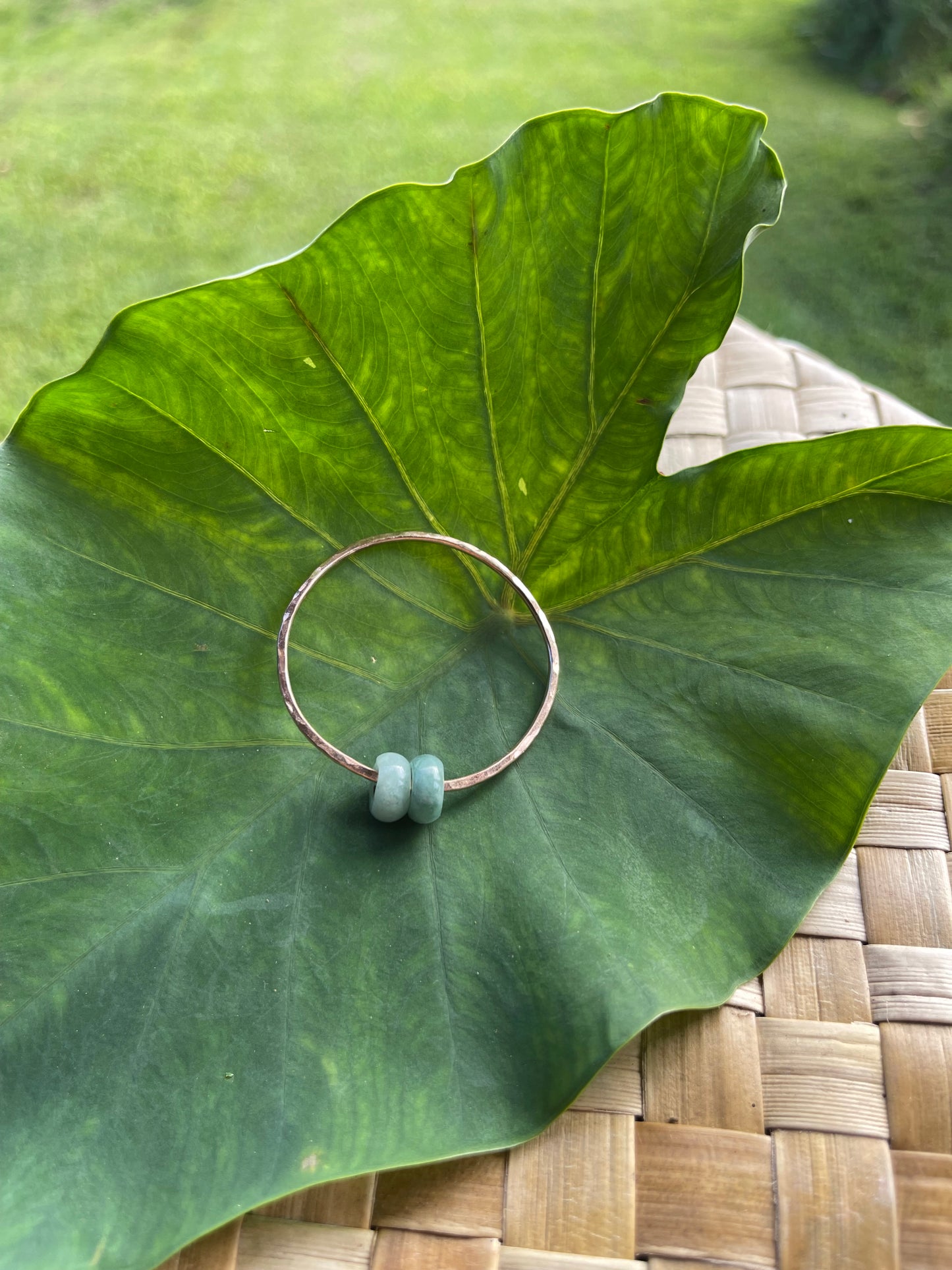 Double green jade baby bangle