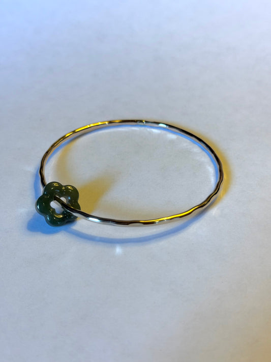 Adult jade flower bangle