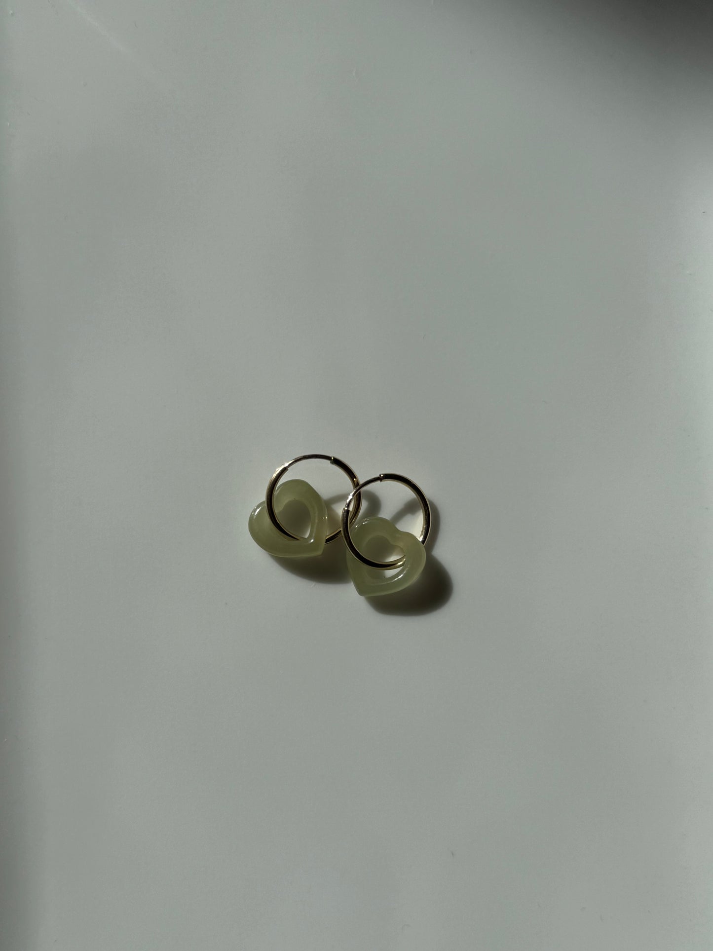 Mini Jade heart earrings