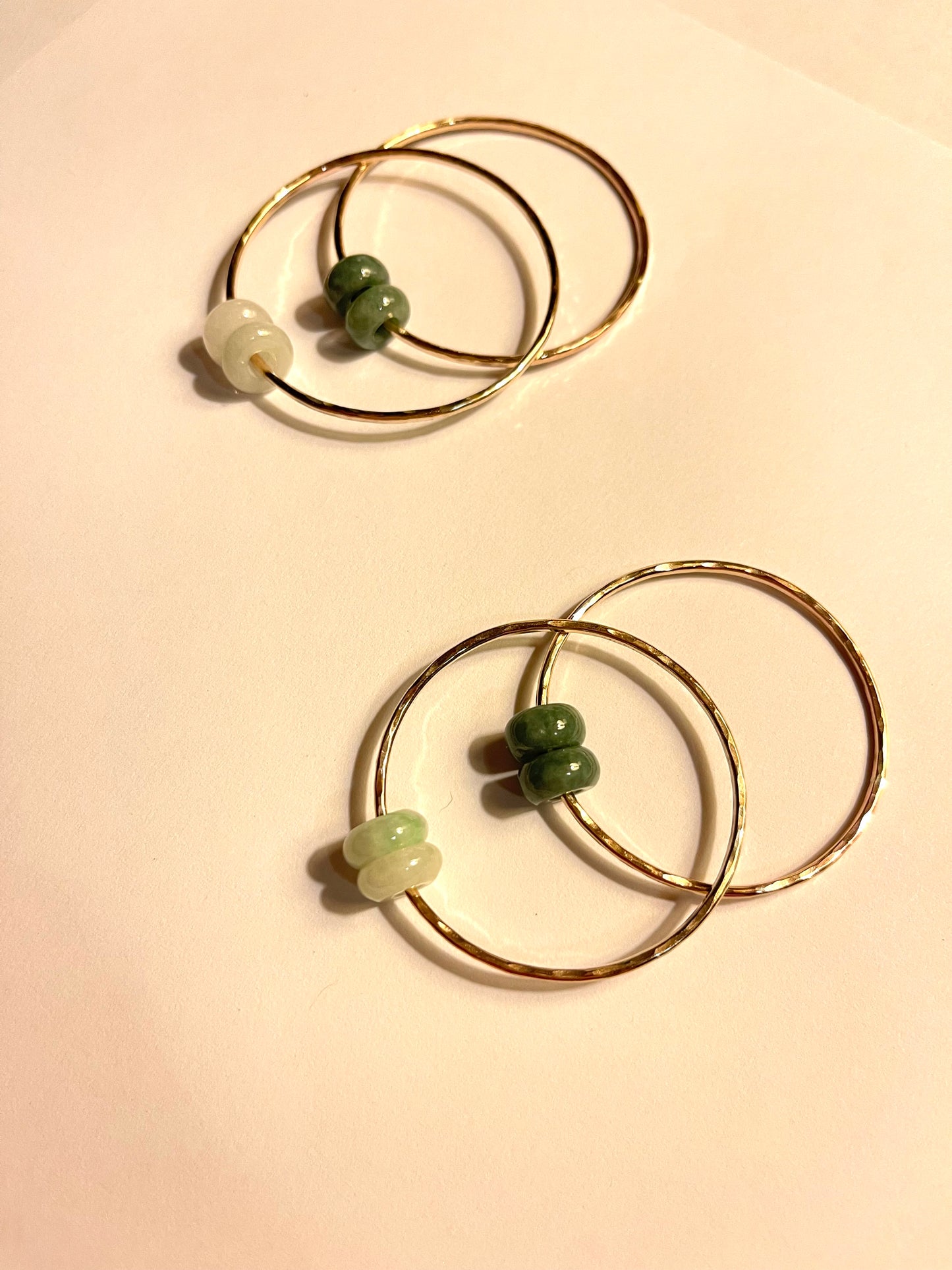 Double green jade baby bangle