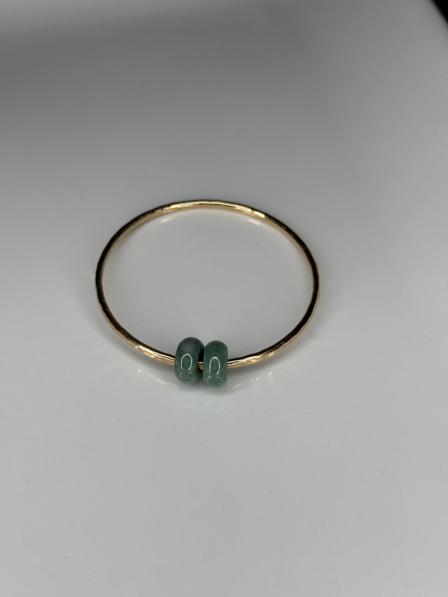 Double green jade baby bangle