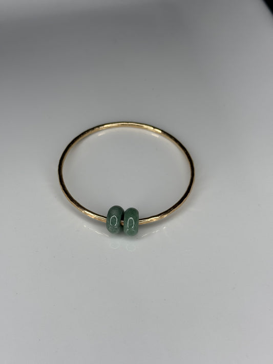 Double green jade baby bangle
