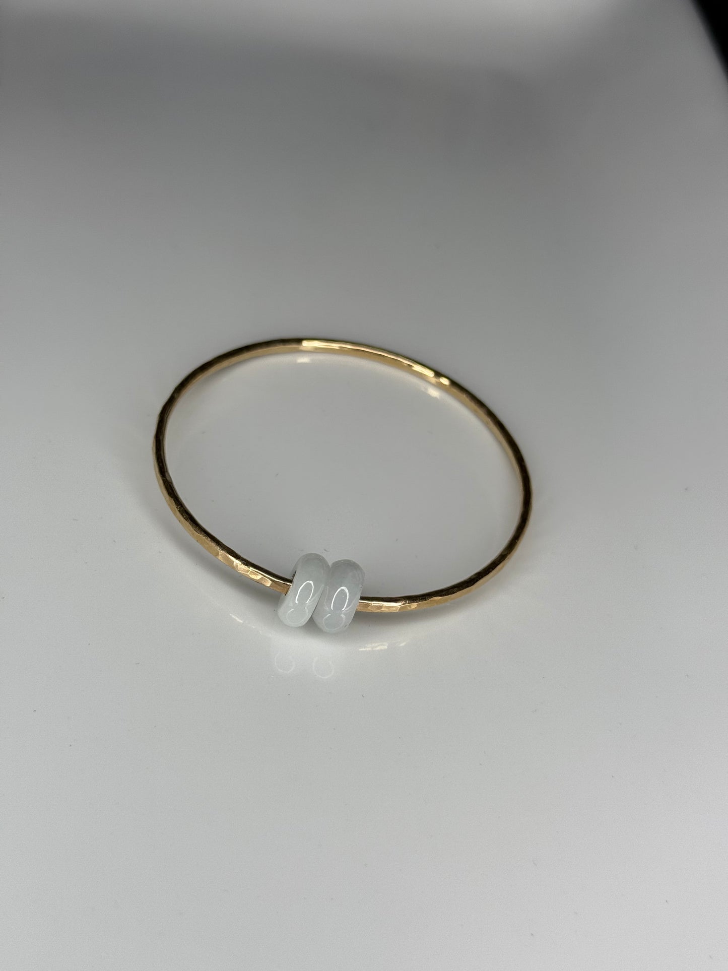 Double white jade baby bangle