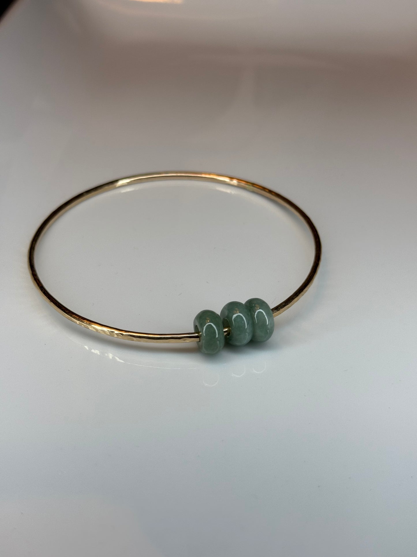 Adult triple green jade bangle