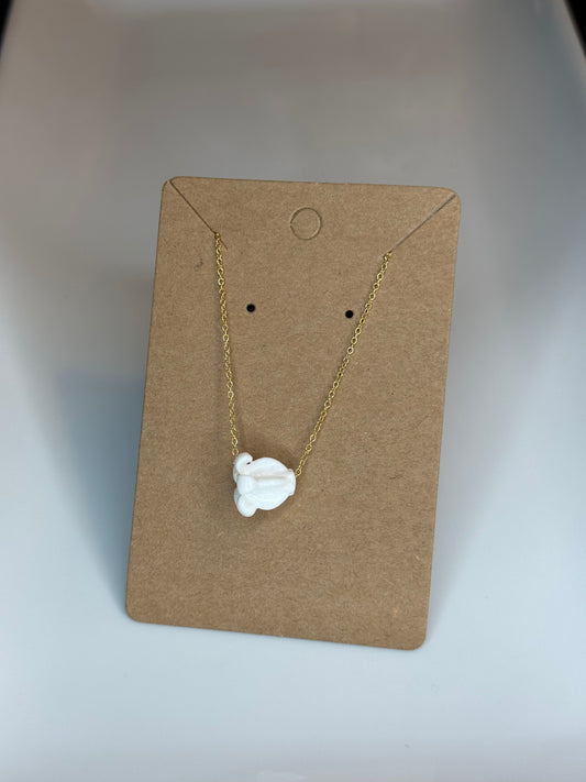 14K gold filled crown flower floating necklace